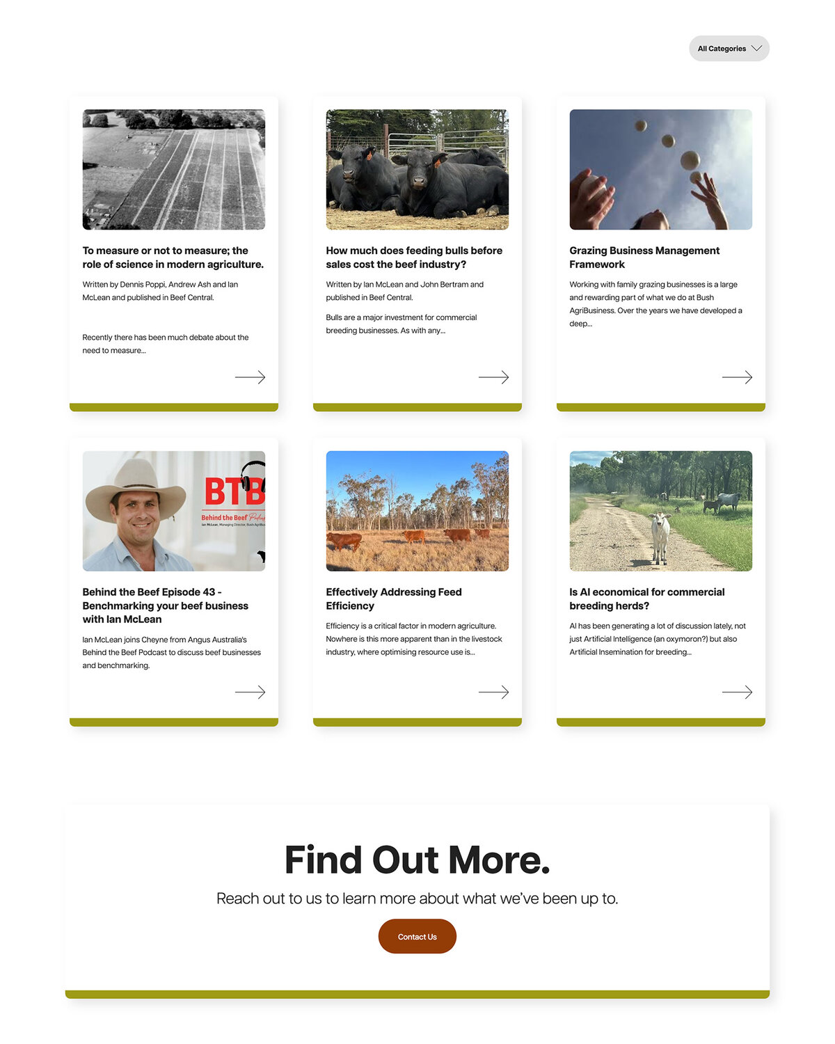 Screen capture of Bush Agribusiness' website